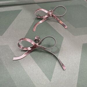 Elegant Silver Bow Earrings